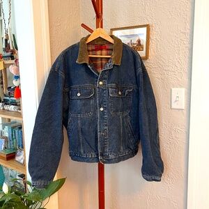 Vintage Denim Bomber Jacket  // XL